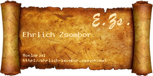 Ehrlich Zsombor névjegykártya